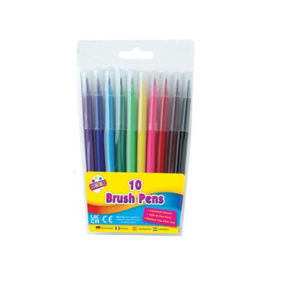 10 Quality Brush Fibre Pens