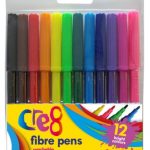 Fibre Pens, 12 Colours