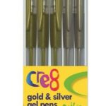 Gold & Silver Gel Pens, 5pk