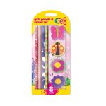Girls Pencil & Eraser Set, 8pk