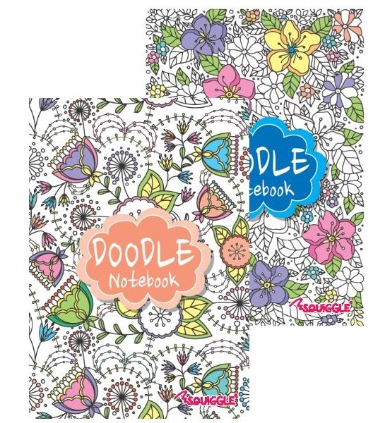 A5 Lined Doodle Notebook 2 Asst