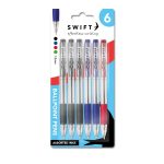 Retractable Ballpoint Pens 6pk Assorted