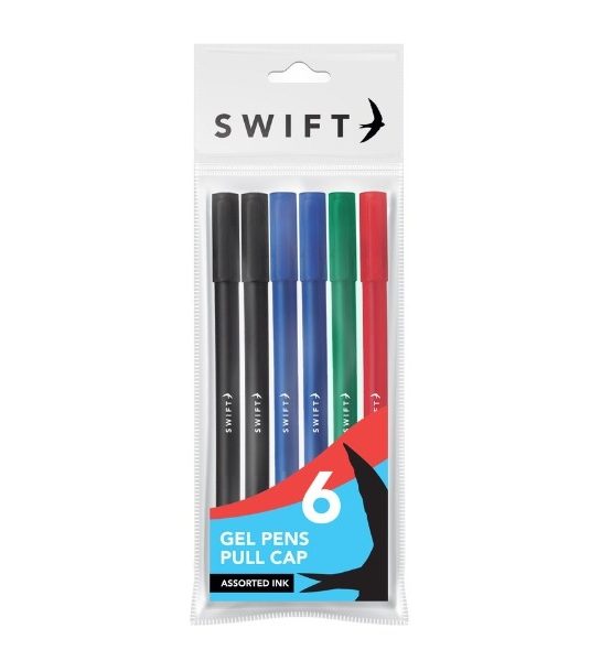 Gel Pens, 6pk Assorted