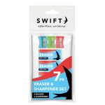 Eraser & Sharpener Set 7pc in pouch