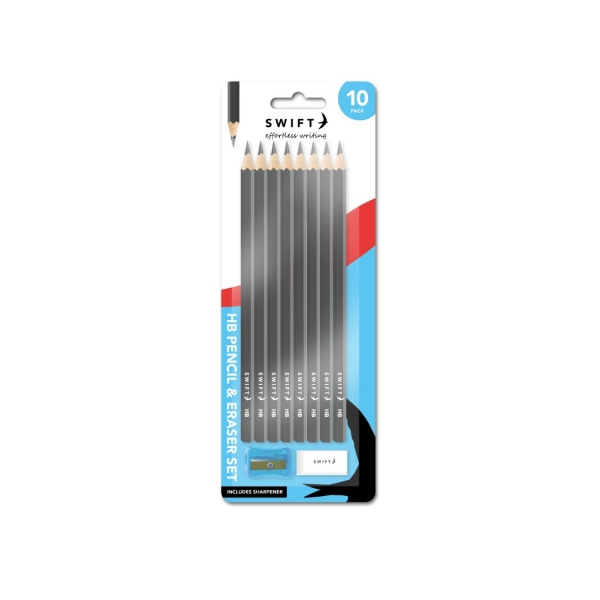 HB Pencil,Eraser & Sharpener Set