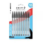 Pull Cap Ballpoint Pens, 10pk Black