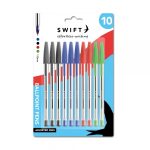 Pull Cap Ballpoint Pens, 10pk Assorted